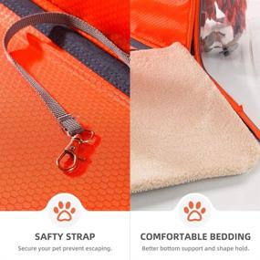 img 2 attached to 🐱 HIPIPET Cat Backpack - Airline Approved, Foldable, Ventilated & Breathable for Travel, Hiking, and Outdoor Use - Suitable for Small Dogs, Puppies, and Pets (Blue+Orange)
