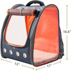 img 3 attached to 🐱 HIPIPET Cat Backpack - Airline Approved, Foldable, Ventilated & Breathable for Travel, Hiking, and Outdoor Use - Suitable for Small Dogs, Puppies, and Pets (Blue+Orange)