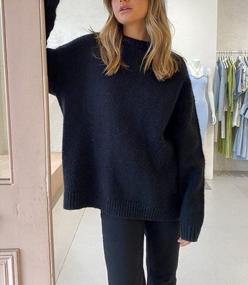 img 2 attached to Stay Cozy And Trendy With Roiii Oversize Sweaters For Women - Long Sleeve Casual Round Neck Tunic Tops With Wool Fabric