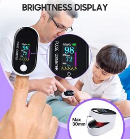 img 2 attached to FACEIL Digital Pulse Oximeter Fingertip Blood Oxygen Saturation Monitor With LED Display, Fast Spo2 Level Reading Heart Rate And Perfusion Index - Includes Lanyard & Batteries