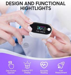 img 3 attached to FACEIL Digital Pulse Oximeter Fingertip Blood Oxygen Saturation Monitor With LED Display, Fast Spo2 Level Reading Heart Rate And Perfusion Index - Includes Lanyard & Batteries