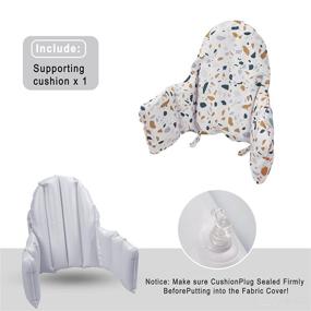 img 1 attached to 🪑 High Chair Cushion with Built-In Inflatable Pad - IKEA Antilop Highchair Cover for Enhanced Baby Comfort (Stone Pattern)