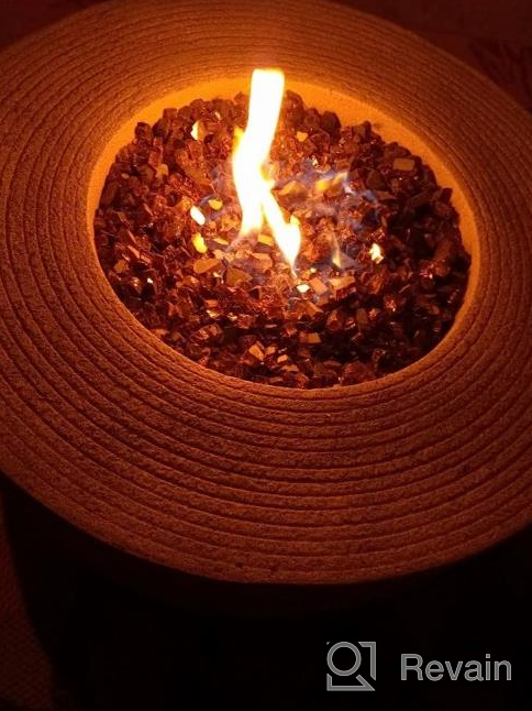 img 1 attached to Kante Concrete Propane Fire Pit Table, 50K BTU Geometric Gas Outdoor Fire Pit With Tray Style Lid And Dust Covers - 25In D X 18.5In H Smokeless Natural Concrete (A-GF002-C81921) review by Alejandro White