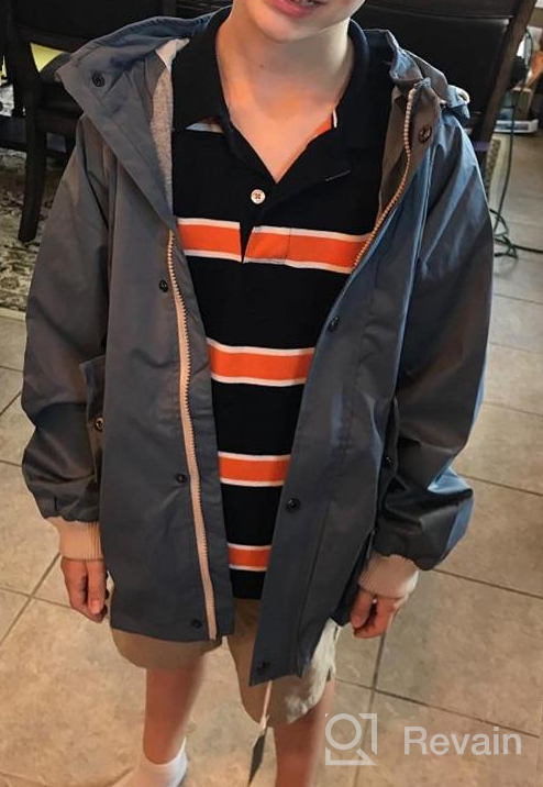 img 1 attached to BINIDUCKLING Girl Jacket: Stylish Hooded Windbreaker with Waterproof Zip Up-Button Outwear for Kids - Rain Coat review by Clarence Calcara