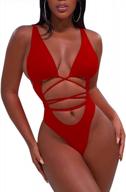 женский сексуальный цельный купальник бикини купальный костюм от sovoyontee логотип