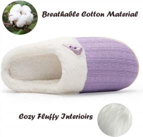 img 2 attached to Cozy And Warm Fuzzy Memory Foam Slippers For Women - Slip-On Bedroom Shoes With Faux Fur Lining, Ideal For Indoor And Outdoor Use