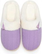 cozy and warm fuzzy memory foam slippers for women - slip-on bedroom shoes with faux fur lining, ideal for indoor and outdoor use logo