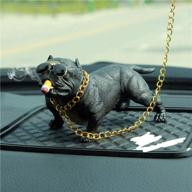 🐶 jiuke bully pitbull car interior decoration funny cute dashboard ornament fashionable auto accessory no base - black logo