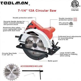 img 3 attached to Lion Tools DB5707 Circular Saw - 12 Amp 7 1/4 Inch With Accessories Included: Lightweight Heavy Duty 120 Volts 500 RPM - Renewed