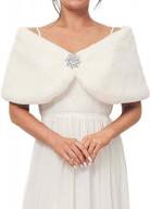 women's faux fur shawls and wraps wedding scarf shrugs with brooch for bride and bridesmaids logo