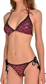 img 4 attached to Alaroo Mermaid Scale Bikini Swimsuit: String Triangle Two-Piece For Women