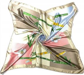 img 1 attached to Gift Boxed Shanlin Satin Scarf - Large Square Size (35" X 35") For Stylish Fashion Accessory