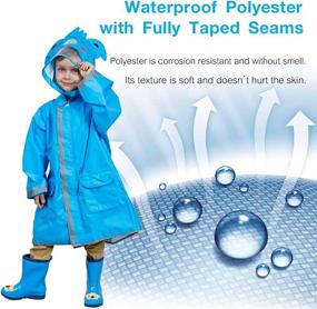 img 3 attached to 🌈 Playful Kids Rain Wear: 3D Cartoon Toddler Raincoat Jacket Poncho for Boys & Girls