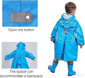 img 1 attached to 🌈 Playful Kids Rain Wear: 3D Cartoon Toddler Raincoat Jacket Poncho for Boys & Girls