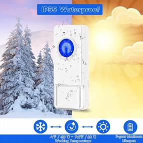 img 3 attached to Wireless Doorbell, Coolqiya Door Bell Chimes Kit With 3 Plugin Receivers And 2 Remote Waterproof Push Buttons, Operating Range Up To 1000 Feet, 58 Melodies And 5 Volume Levels, LED Flash, White