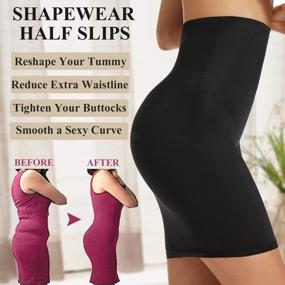 img 3 attached to JOYSHAPER High Waist Shapewear Slips For Women Tummy Control Half Slip Body Shaper Seamless Butt Lifter Slimming