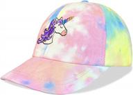 add a pop of magic to your kid's outfit with accsa girls unicorn tie dye baseball cap - perfect for summer adventures! logo