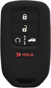 img 3 attached to 2015 2016 2017 Honda Civic Accord Pilot CR-V Key Fob 🔑 Case Cover - Black and Red Silicone Key Cover Case Holder Chain Bag