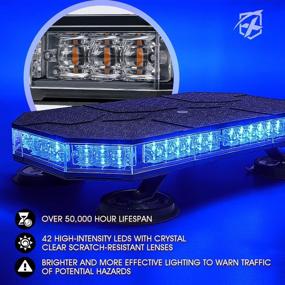 img 2 attached to 🔵 Xprite Blue LED Rooftop Strobe Beacon Lights: An Essential Emergency Warning Lightbar for Volunteer Firefighter Vehicles and Trucks