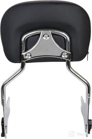 img 1 attached to 🪜 DSISIMO Chrome Detachable Upright Passenger Backrest Sissy Bar with Pad for Touring Road King Street Glide FLHR FLHX FLHT FLTR 1997-2008