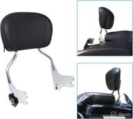 🪜 dsisimo chrome detachable upright passenger backrest sissy bar with pad for touring road king street glide flhr flhx flht fltr 1997-2008 логотип