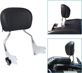 img 4 attached to 🪜 DSISIMO Chrome Detachable Upright Passenger Backrest Sissy Bar with Pad for Touring Road King Street Glide FLHR FLHX FLHT FLTR 1997-2008