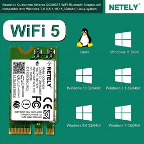 img 2 attached to 📶 NETELY NGFF M2 Беспроводной сетевой адаптер для ноутбука - 802.11AC 1x1 MIMO Bluetooth Wi-Fi карта - 150Мбит/с 2.4ГГц / 433Мбит/с 5ГГц - Bluetooth 4.1 - M2 Bluetooth беспроводной адаптер - FRU PN:00JT477, FRU PN:01AX709