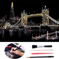 unleash your inner artist with inewbetter's scratch rainbow painting paper art kit - night view of tower bridge - for adults and kids logo