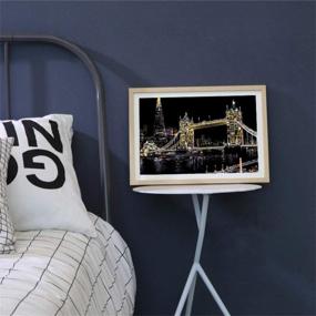 img 3 attached to Раскройте своего внутреннего художника с набором для рисования на бумаге INewbetter'S Scratch Rainbow Painting — Night View Of Tower Bridge — для взрослых и детей