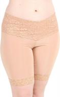 🩲 undersummers women's ultrasoft lace slip shorts for thigh chafing prevention, stay-put mid-thigh length (s-4x) логотип