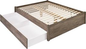 img 2 attached to Prepac Queen Select 4-Post Platform Bed With 2 Drawers, Drifted Gray