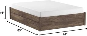 img 3 attached to Prepac Queen Select 4-Post Platform Bed With 2 Drawers, Drifted Gray