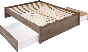img 1 attached to Prepac Queen Select 4-Post Platform Bed With 2 Drawers, Drifted Gray