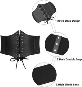 img 3 attached to Lace Up Corset Elastic Halloween Accessories Women's Accessories : Belts