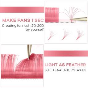 img 1 attached to Pink Ombre Lash Extensions With Easy Fan Self-Fanning Technology - 2D-10D Volume Eyelash Extensions In Pink 0.07D 16Mm Size