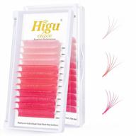 pink ombre lash extensions with easy fan self-fanning technology - 2d-10d volume eyelash extensions in pink 0.07d 16mm size logo