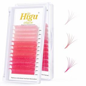 img 4 attached to Pink Ombre Lash Extensions With Easy Fan Self-Fanning Technology - 2D-10D Volume Eyelash Extensions In Pink 0.07D 16Mm Size