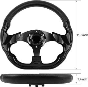 img 3 attached to Elevate Your Golf Cart Experience with MOTAFAR Golf Cart Steering Wheel: Ergonomic Design & Universal Fit for Club Car, EZGO, Yamaha, and More (5156F-Black)