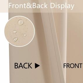 img 3 attached to DWCN Beige Waterproof Outdoor Curtains - Insulated For Patio & Bedroom, Sun Blocking & Blackout, Grommet Panels, 52X84 In, 2 Pcs