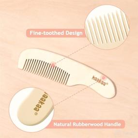img 2 attached to 👶 Haakaa Baby Hair Brush and Comb Set for Newborns &amp; Toddlers - Natural Wooden Hair Comb - Perfect Baby Shower and Registry Gift - Ideal for Cradle Cap