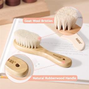 img 3 attached to 👶 Haakaa Baby Hair Brush and Comb Set for Newborns &amp; Toddlers - Natural Wooden Hair Comb - Perfect Baby Shower and Registry Gift - Ideal for Cradle Cap