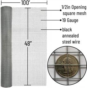 img 3 attached to 1/2 Inch 48X100 Ft 19 Gauge Hot Dipped Galvanized Welded Wire Mesh Roll Chicken Fencing Gopher Cloth - Nueve Deer Hardware