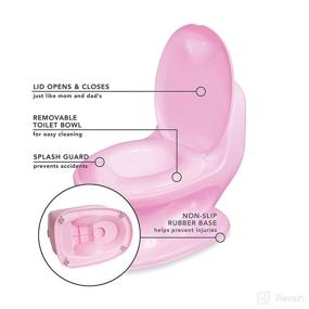 img 1 attached to Nuby Pink Life-Like Flush Button & Sound Potty Training Toilet for Toddlers & Kids