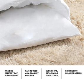 img 2 attached to NIBESSER Cat Sleeping Bag: Cozy Self-Warming Bed 🐱 Cave for Indoor Cats with Removable Pillow - Machine Washable