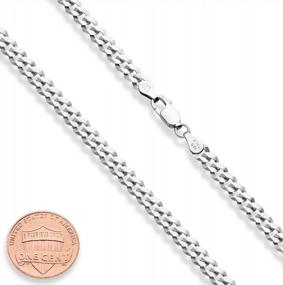 img 3 attached to 925 Sterling Silver Italian Cuban Link Curb Chain Necklace With 5Mm Diamond Cut - Ideal For Women And Men - Made In Italy By Miabella