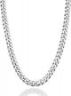 925 sterling silver italian cuban link curb chain necklace with 5mm diamond cut - ideal for women and men - made in italy by miabella logo