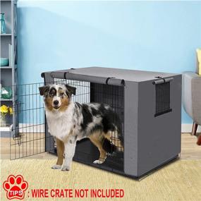 img 3 attached to 🐶 48 INCH Large Dog Crate Cover - Durable Polyester Kennel Cover for Pet Dog Crates - No Cage