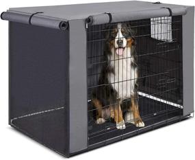 img 4 attached to 🐶 48 INCH Large Dog Crate Cover - Durable Polyester Kennel Cover for Pet Dog Crates - No Cage