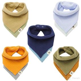 img 3 attached to 👶 Top-rated 5-piece Set of Mother's Heart Organic Bandana Drool Bibs for Boys - Natural Cotton Muslin Baby Bibs