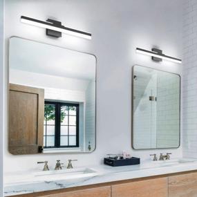 img 3 attached to Upgrade Your Bathroom With Modern Black LED Vanity Lights - 23.62 Inch Long, Cool Light 5500K, And 22W Power